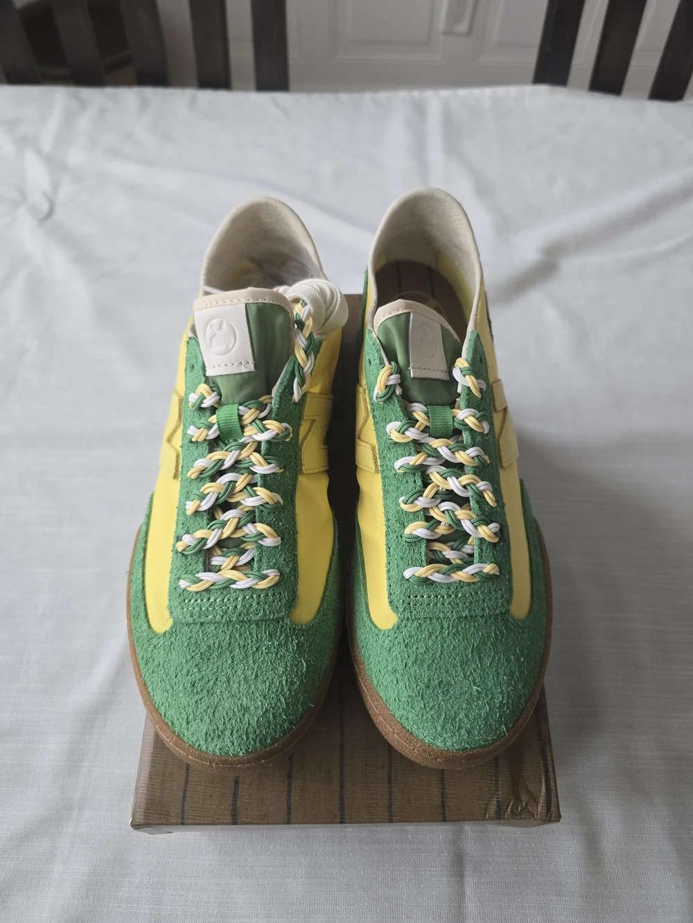Basketcase X New Balance Gator Run Lifestyle Sneakers Unisex Green And Yellow 8